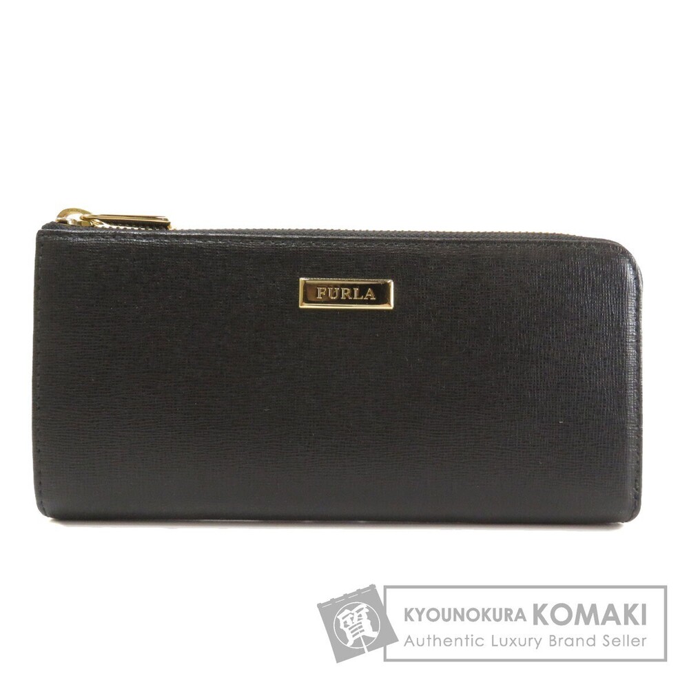 Furla logo plate long Wallet leather